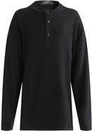 MOUSTACHE Three-Button Henley Top