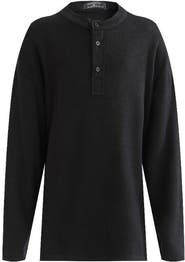 MOUSTACHE Three-Button Henley Top