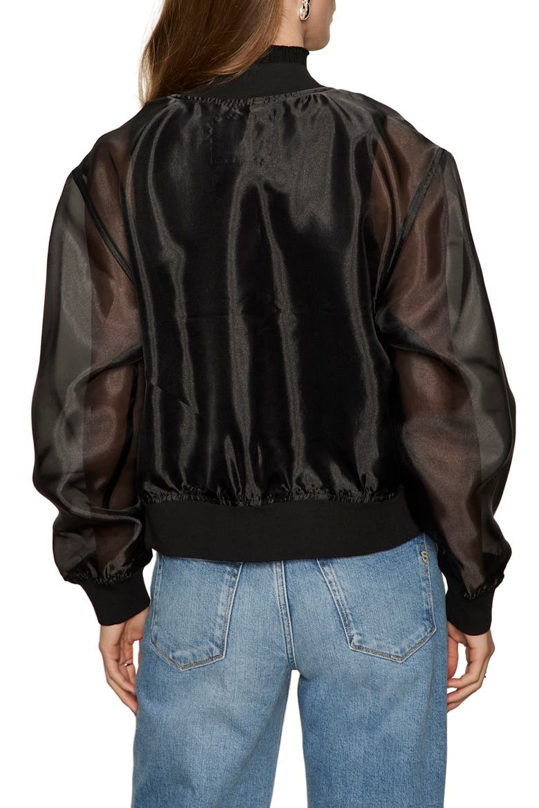 Shane Organza Bomber Jacket, Alternate, color, BLACK