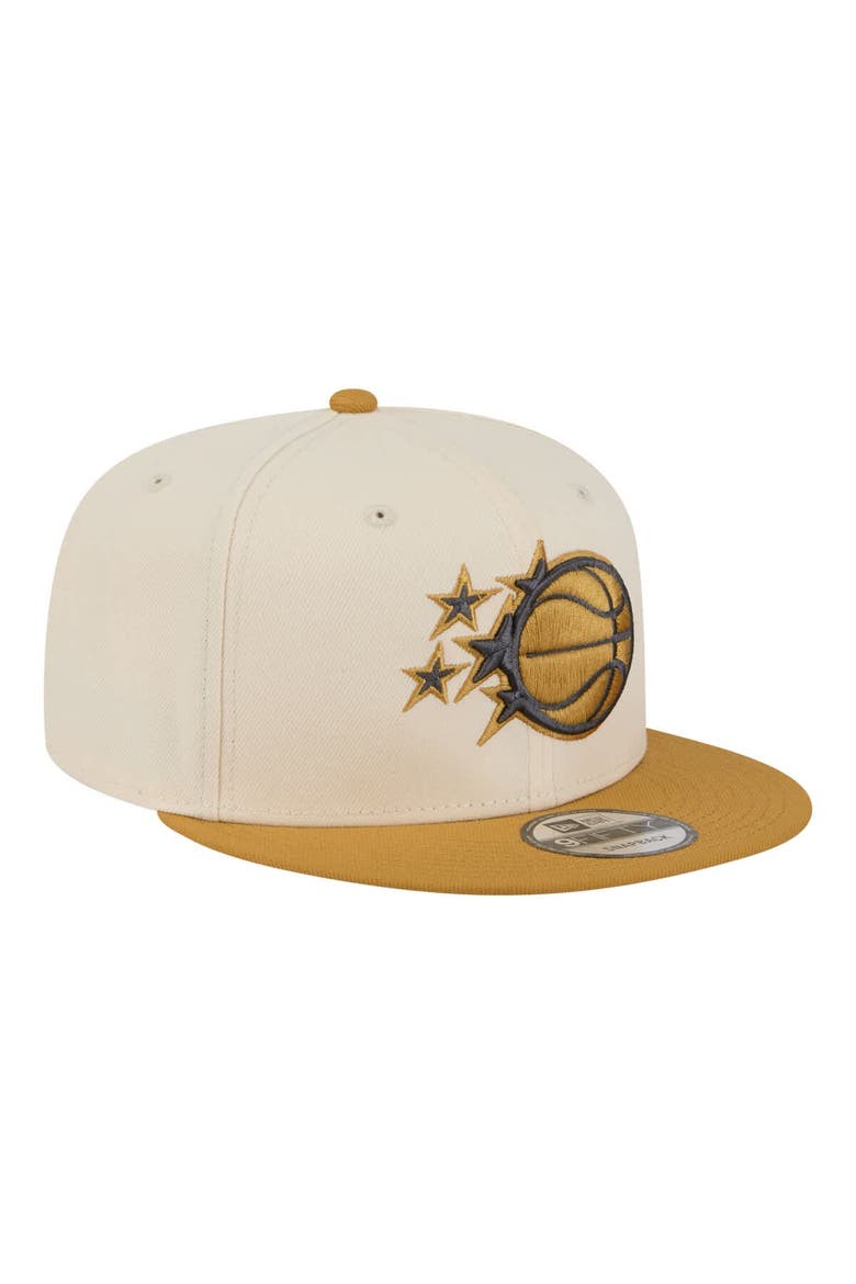 Men's New Era  Cream/Tan Orlando Magic Two-Tone Color Pack 9FIFTY Snapback Hat, Alternate, color, Cream