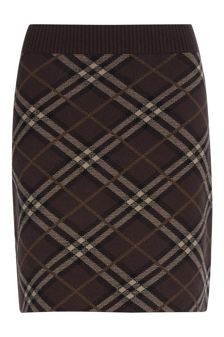 Ginny Check Knit Miniskirt, Alternate, color, TRUFFLE IP CHECK