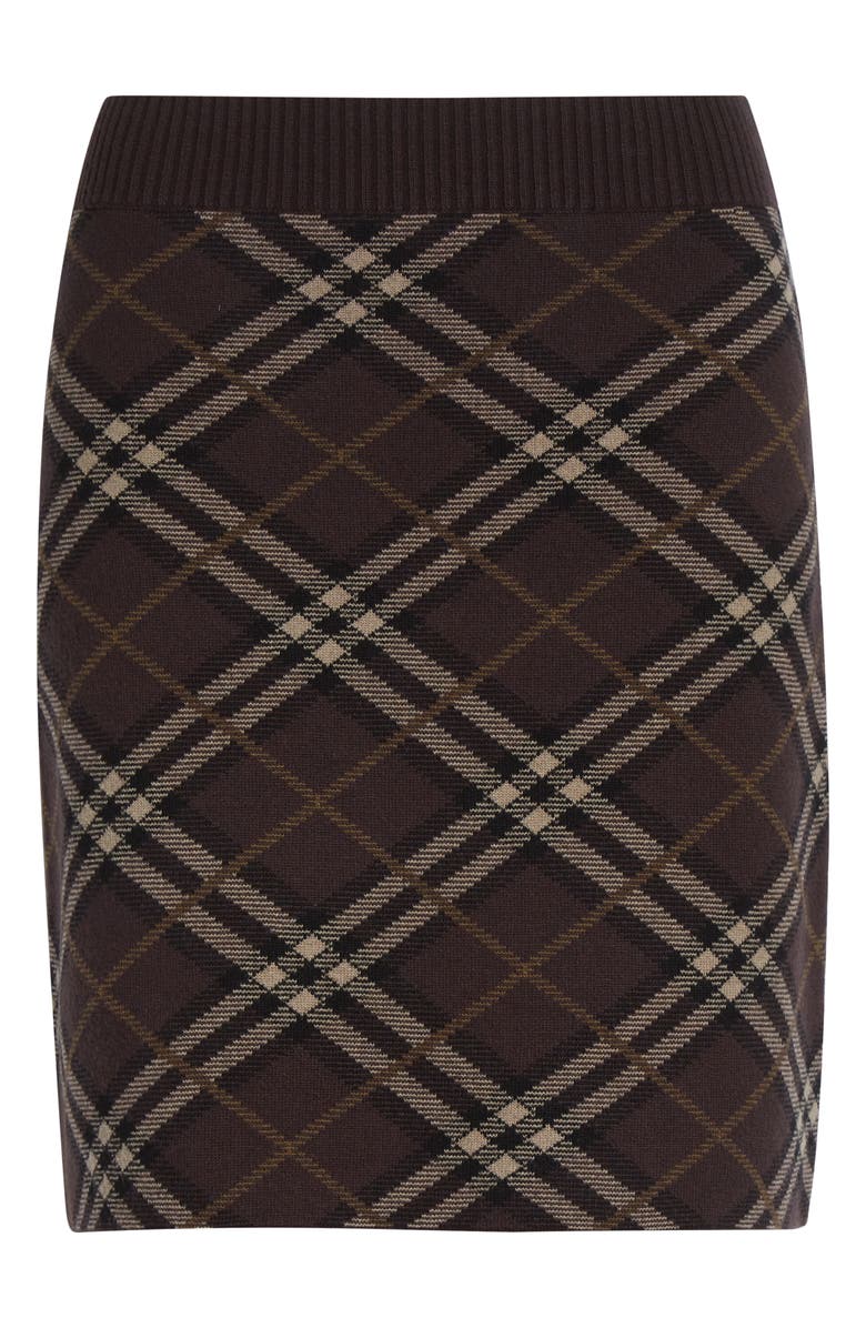 Burberry Ginny Check Knit Miniskirt, Alternate, color, Truffle Ip Check