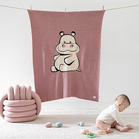 Happy Hippo Baby Blanket