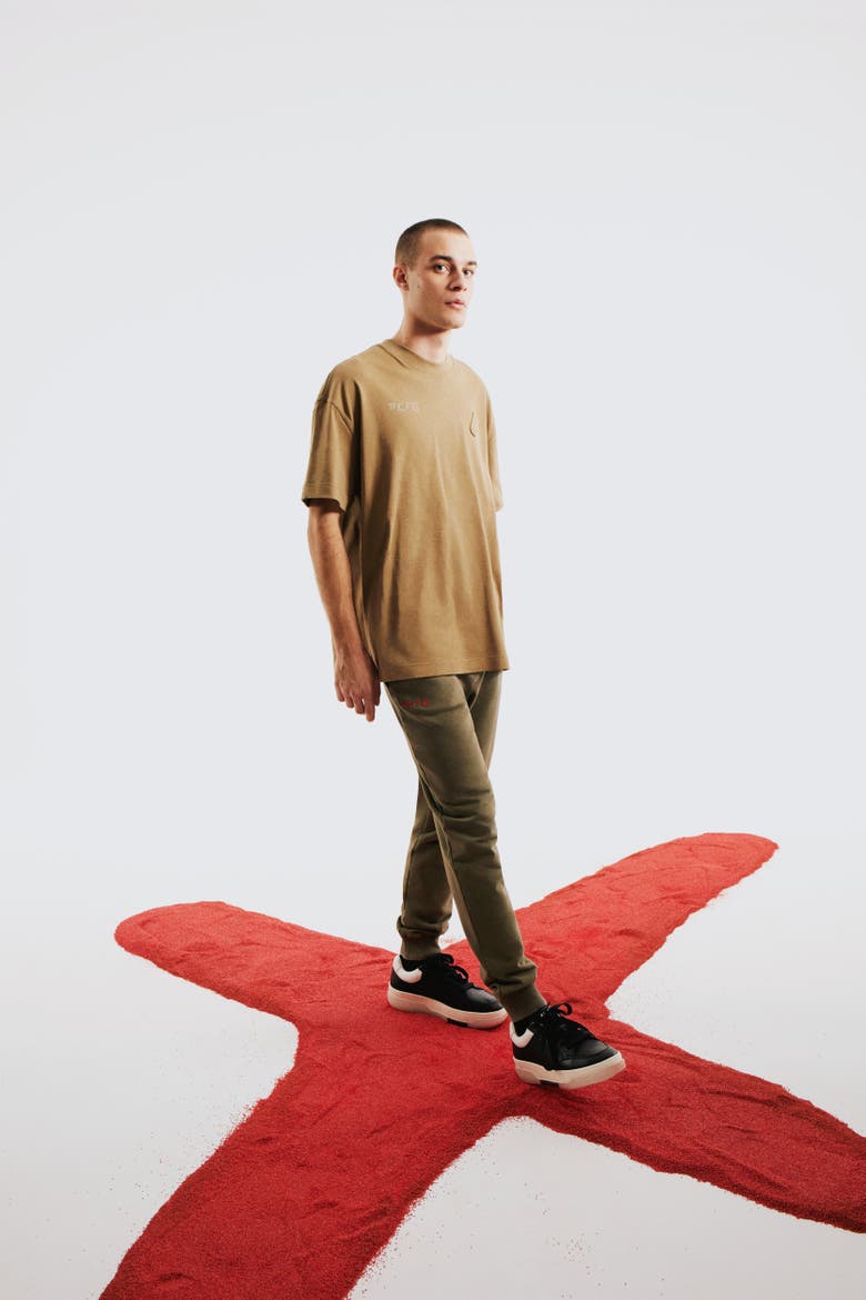 Cotton Tee With Emboss Detail, Alternate, color, Green
