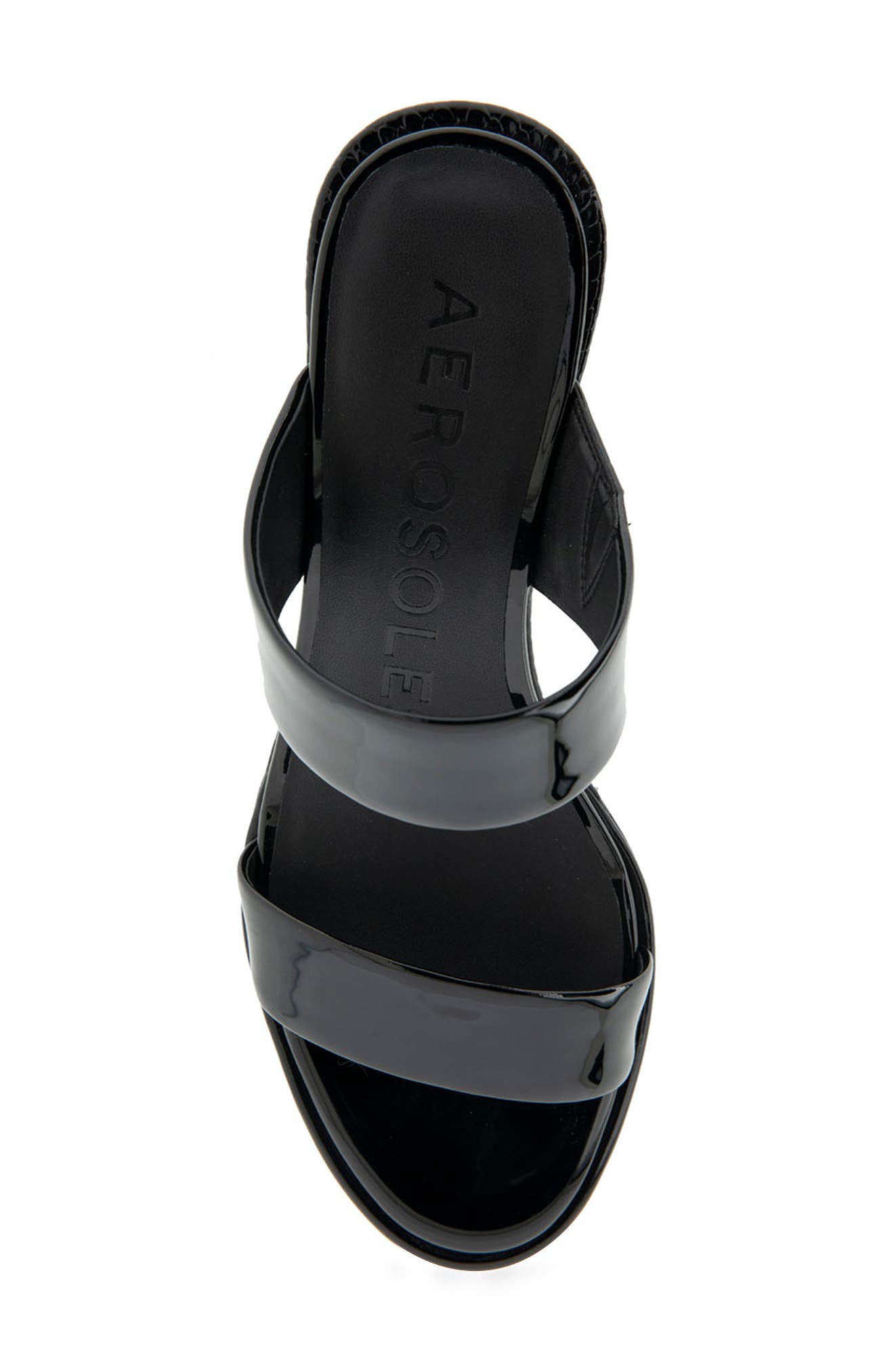 Norine Snake Embossed Sandal, Alternate, color, BLACK PATENT PU