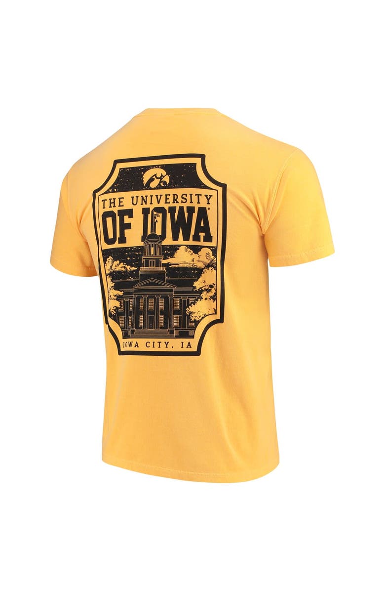 IMAGE ONE Men's Gold Iowa Hawkeyes Comfort Colors Campus Icon T-Shirt, Alternate, color, 