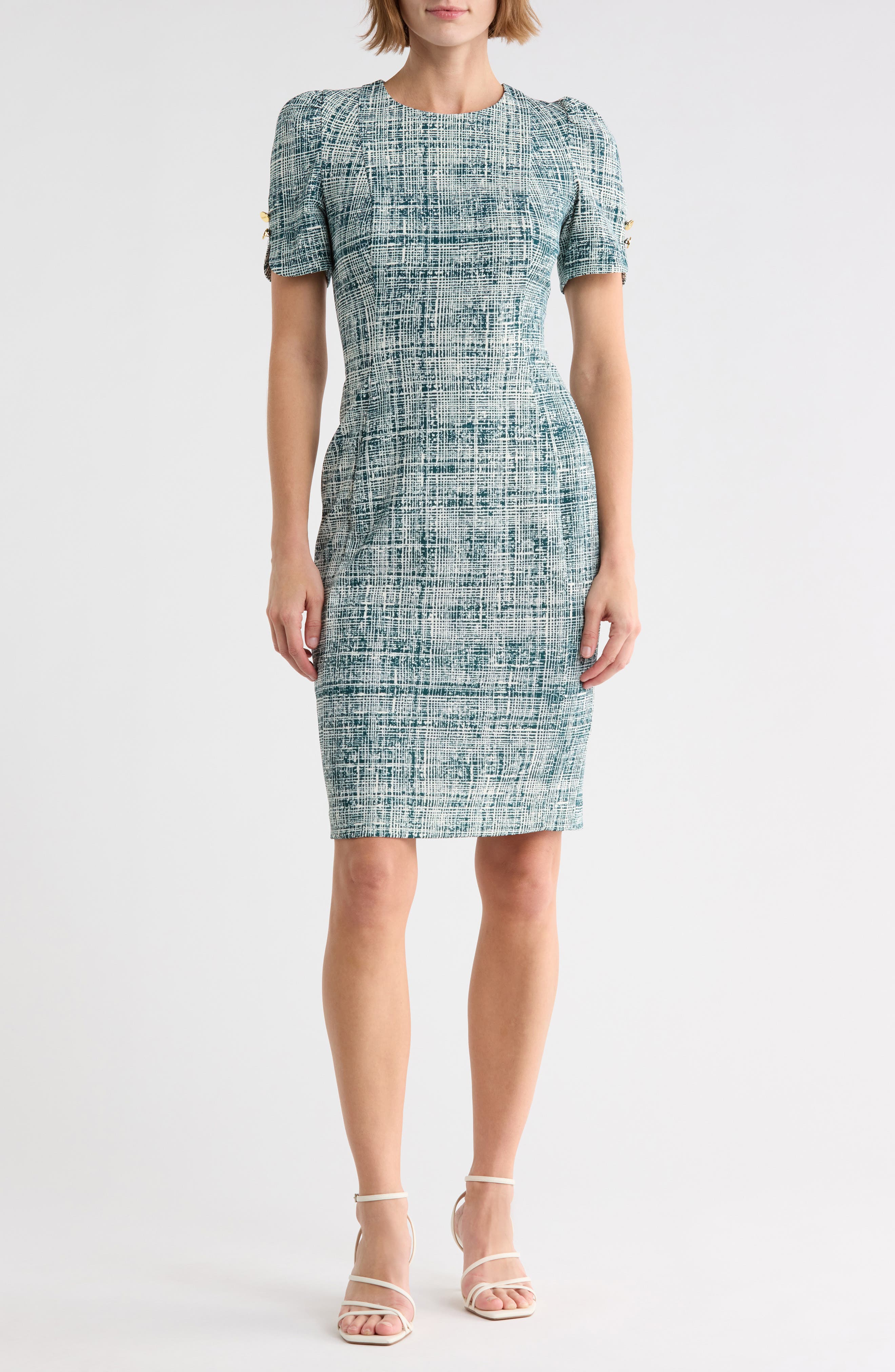 Short Sleeve Sheath Dress