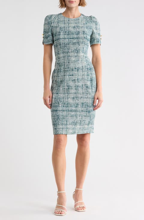 Short Sleeve Sheath Dress