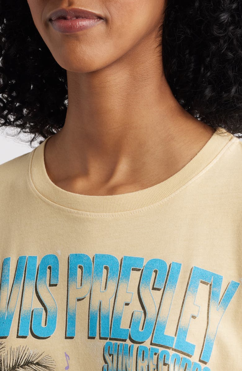 Daydreamer Sun Records Elvis Cotton Graphic T-Shirt, Alternate, color, Butter Yellow