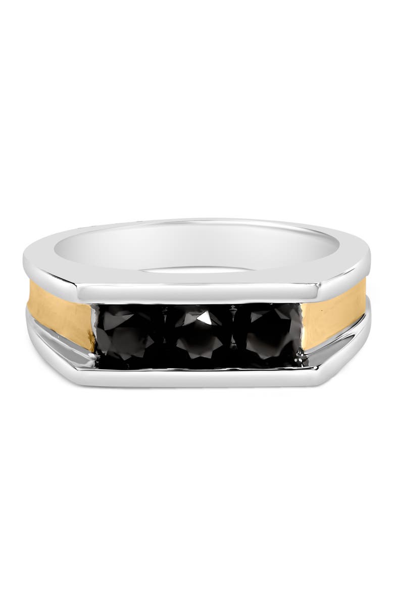 Haus of Brilliance Men's 14K Yellow Gold Plated Sterling Silver 1-1/2 Cttw Black Diamond Channel Set Band Ring, Main, color, Yellow Gold Over Silver