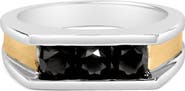 Haus of Brilliance Men's 14K Yellow Gold Plated Sterling Silver 1-1/2 Cttw Black Diamond Channel Set Band Ring