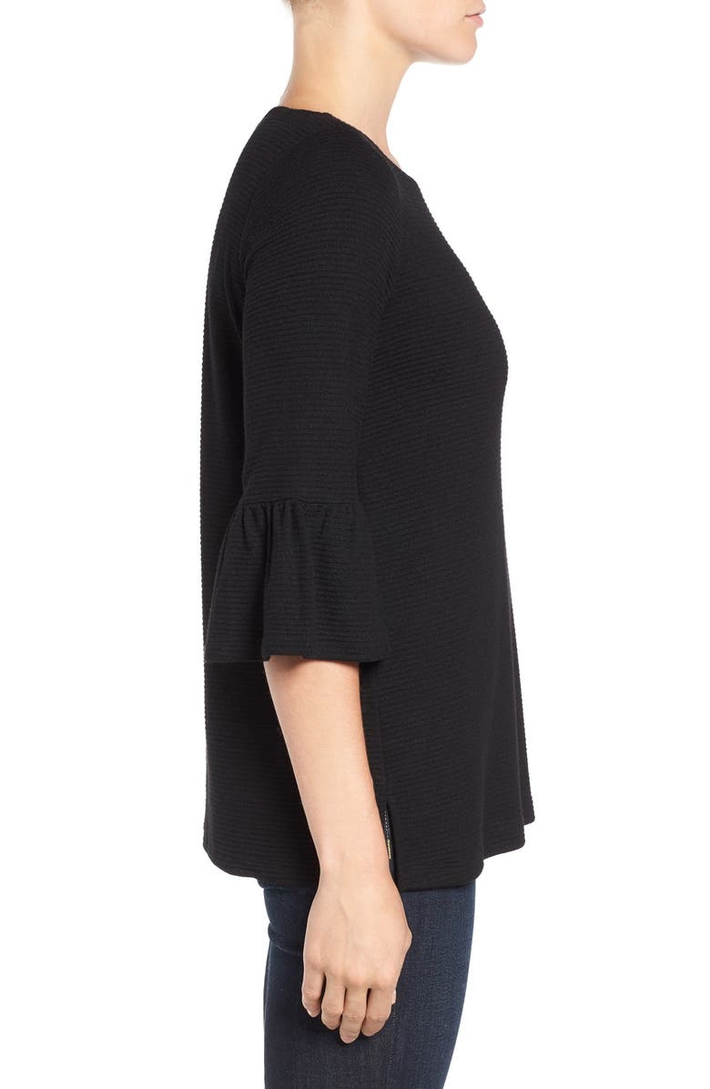 Pleione Stripe Knit Bell Sleeve Top, Alternate, color,