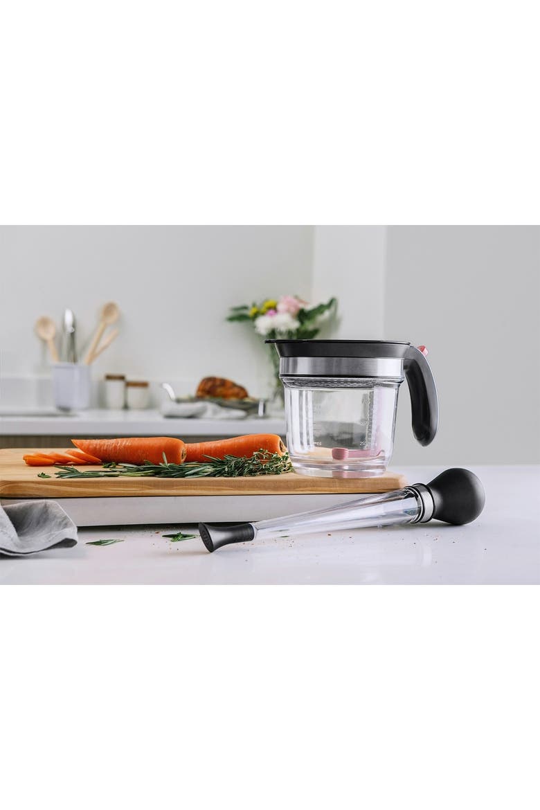 Roasting Essentials Fat Separator & Baster 2-Piece Set, Alternate, color, BLACK
