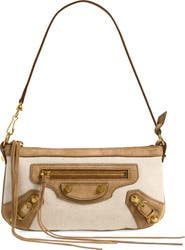 Balenciaga Le City Pouch Canvas & Leather Shoulder Bag