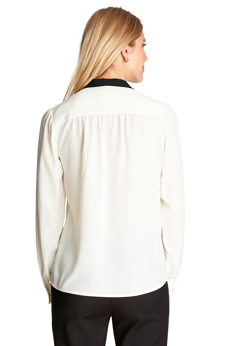 CeCe by Cynthia Steffe Contrast Bow Neck Blouse, Alternate, color,