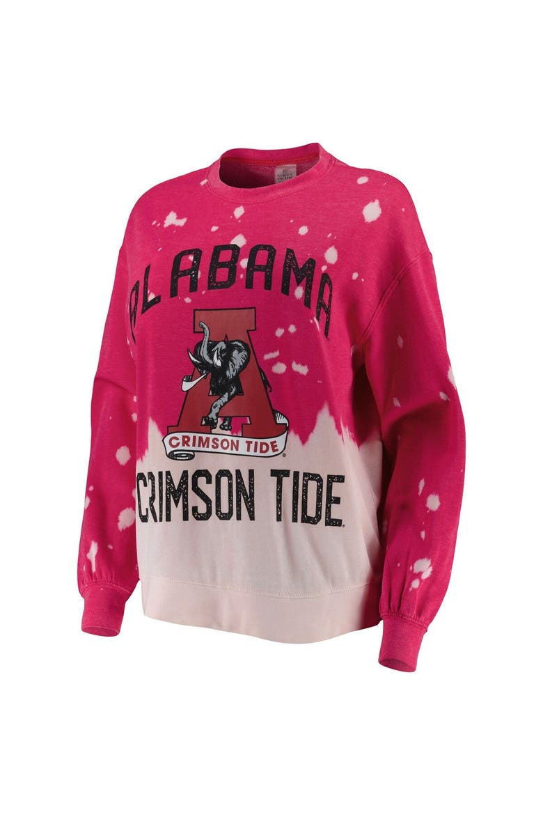 Women's Gameday Couture Crimson Alabama Crimson Tide Twice As Nice Faded Dip-Dye Pullover Long Sleeve Top, Alternate, color, Crimson