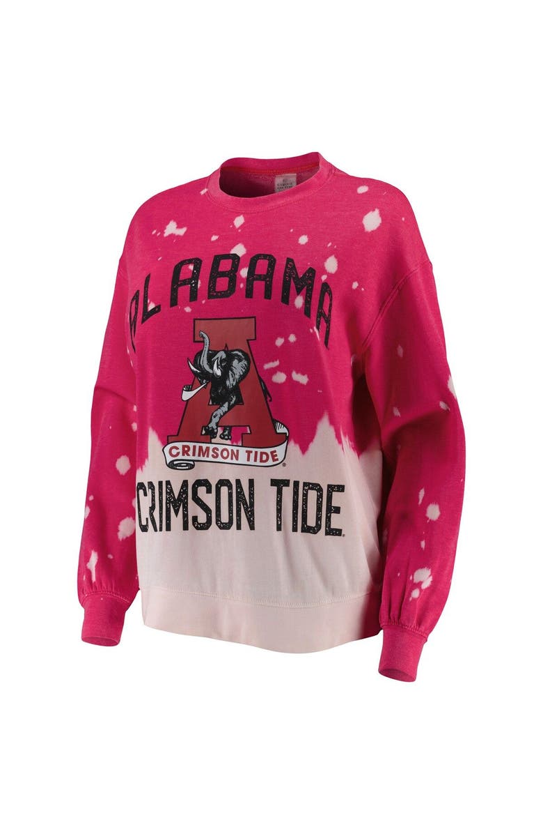 GAMEDAY COUTURE Women's Gameday Couture Crimson Alabama Crimson Tide Twice As Nice Faded Dip-Dye Pullover Long Sleeve Top, Alternate, color, Crimson