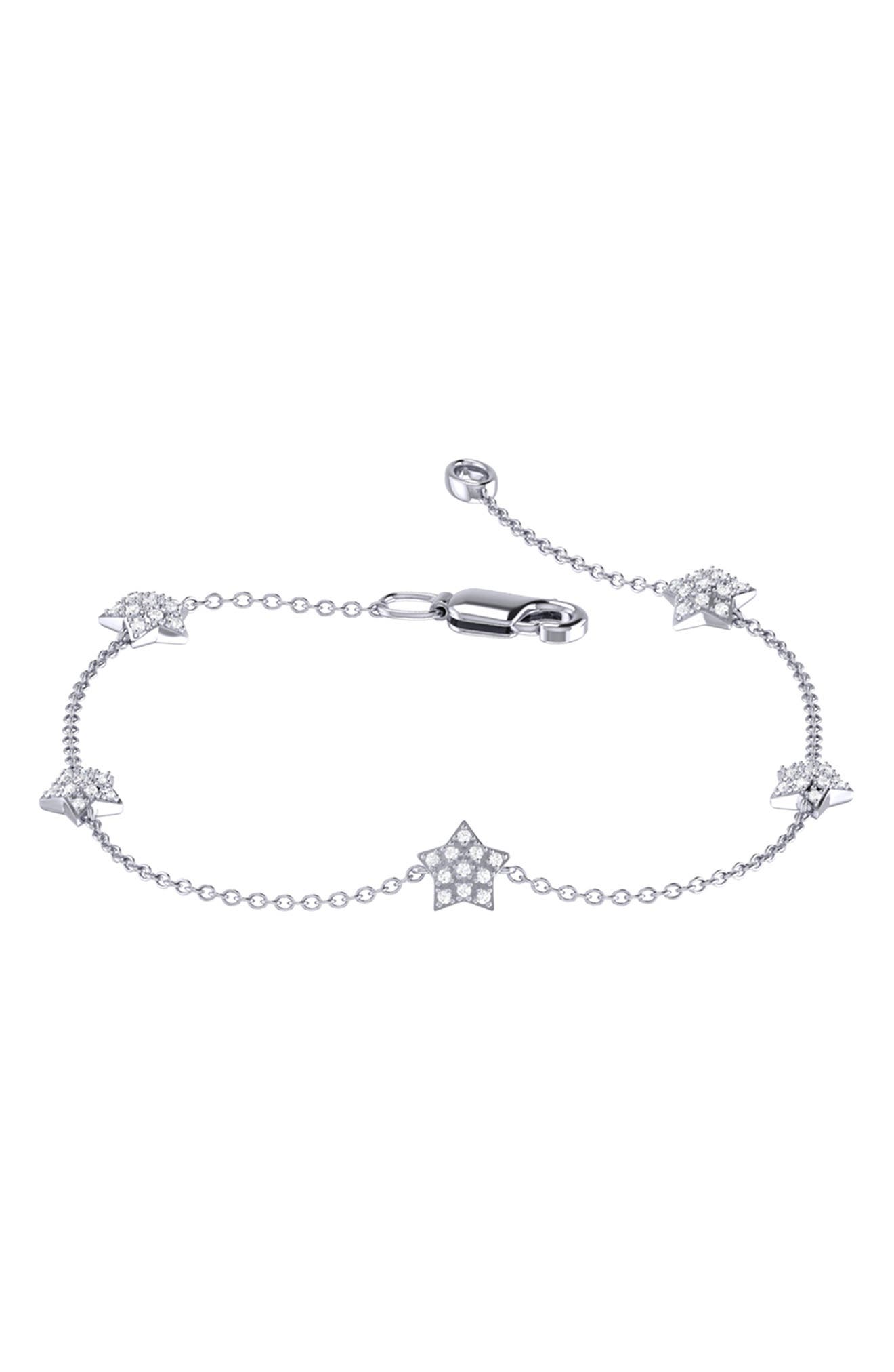 LuvMyJewelry Starkissed Diamond Station Chain Bracelet