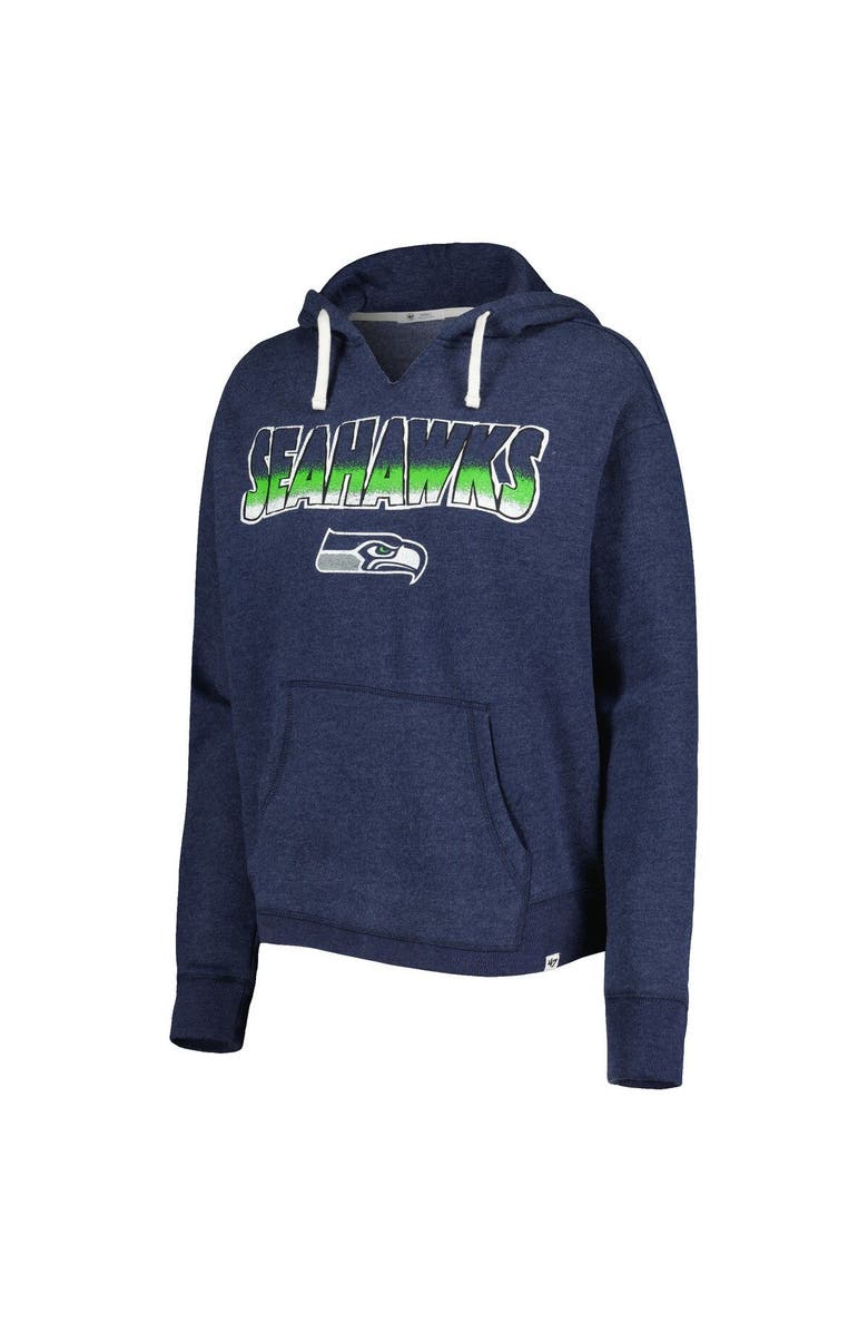 '47 Women's '47 College Navy Seattle Seahawks Color Rise Kennedy Notch Neck Pullover Hoodie, Alternate, color, Navy