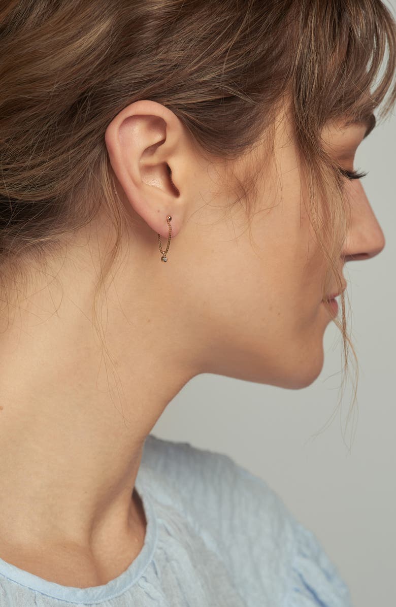 Poppy Finch Diamond Bezel Chain Wrap Earrings, Alternate, color, 