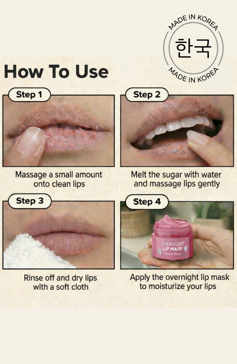 Lovery Korean Lip Care Duo Set - Mango Vanilla Exfoliating Lip Scrub & Watermelon Overnight Lip Mask, Alternate, color, Pink And Orange