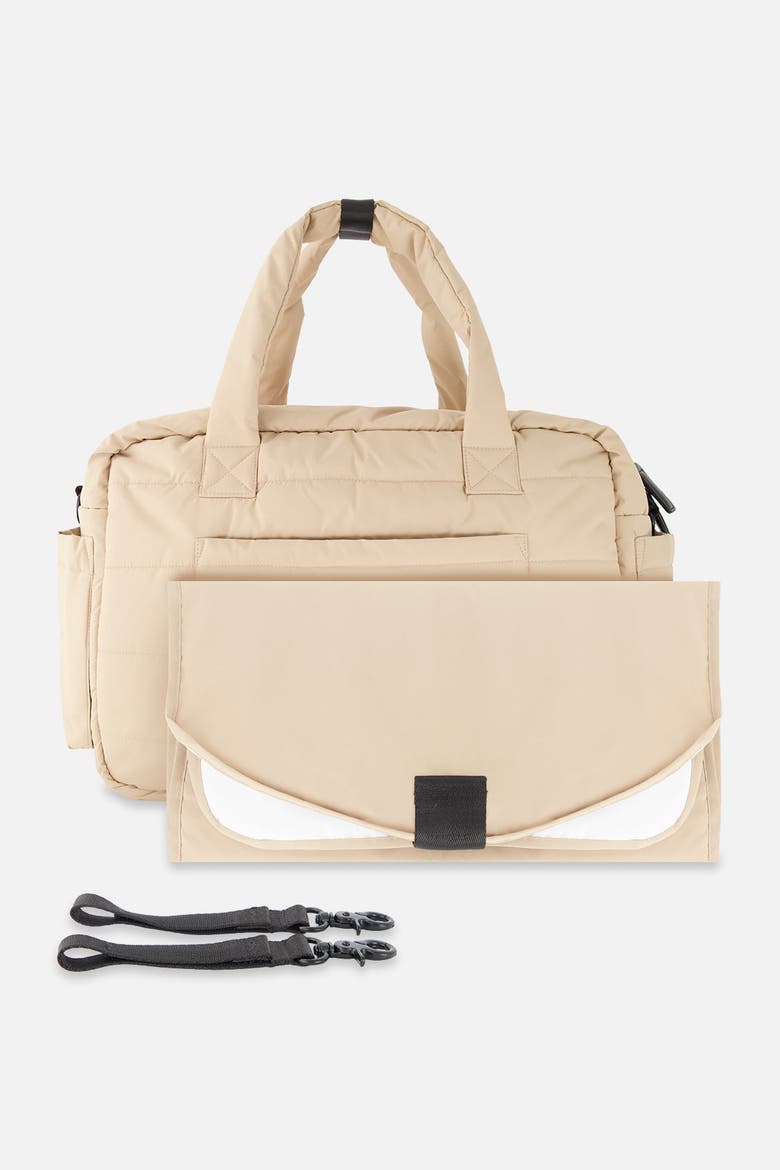 Water-Repellent 7-Compartment Diaper Bag with Changing Mat, Alternate, color, Beige