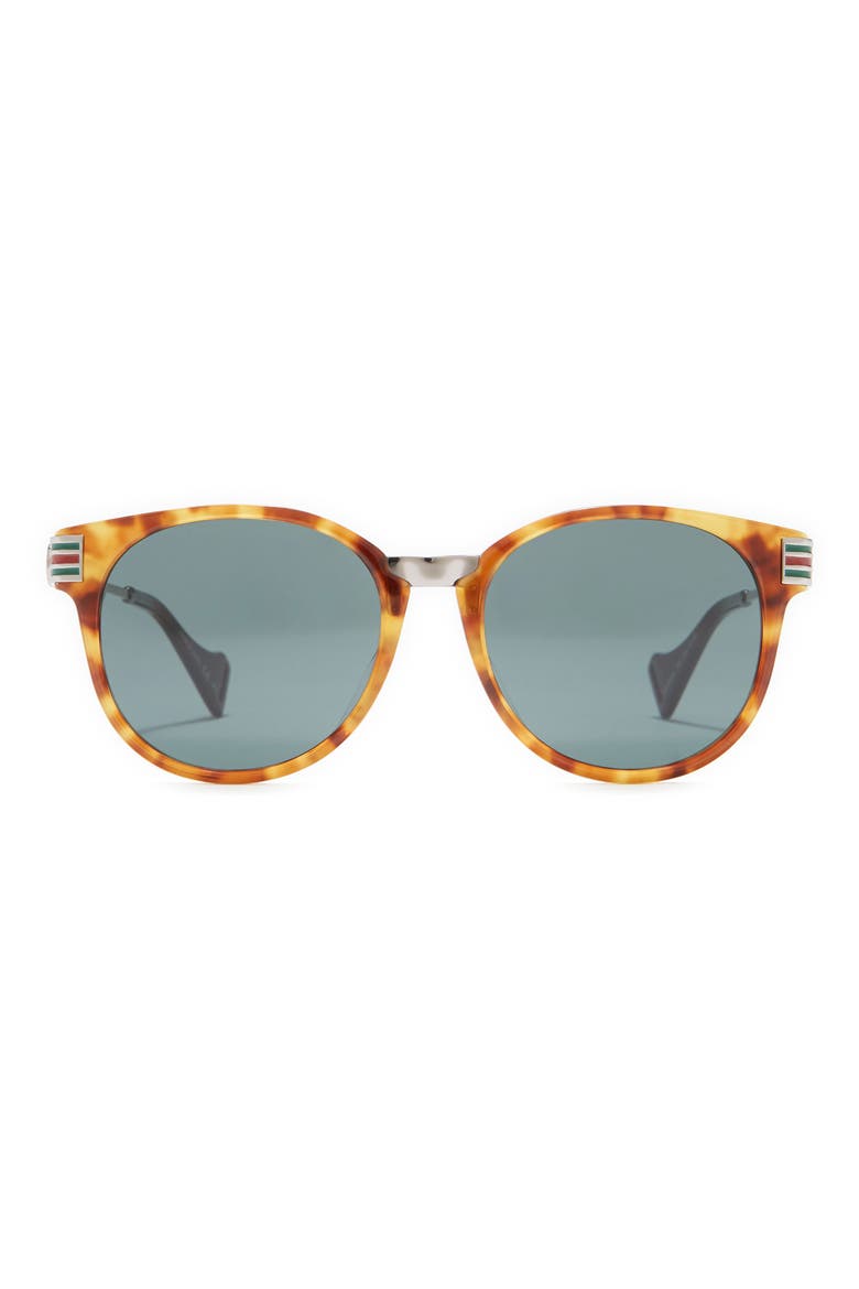 55mm Round Sunglasses, Main, color, HAVANA RUTHENIUM GREEN/ GRN