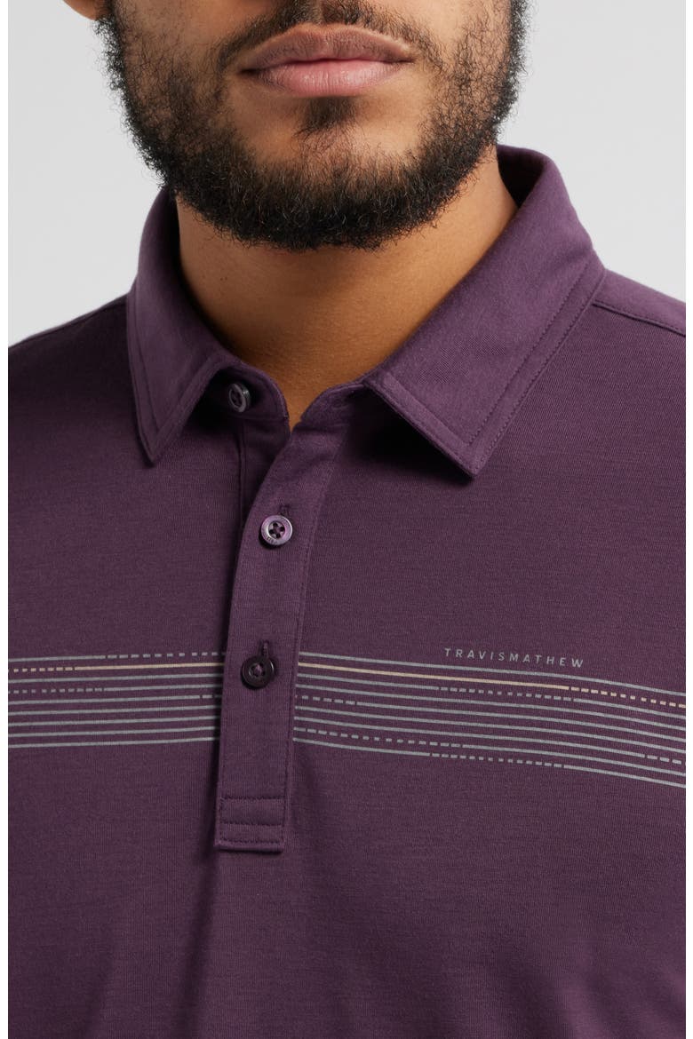 Coast Charted Chest Stripe Piqué Polo, Alternate, color, PLUM