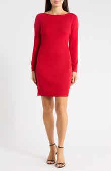 Delphina Braid Detail Long Sleeve Cotton Blend Sweater Minidress