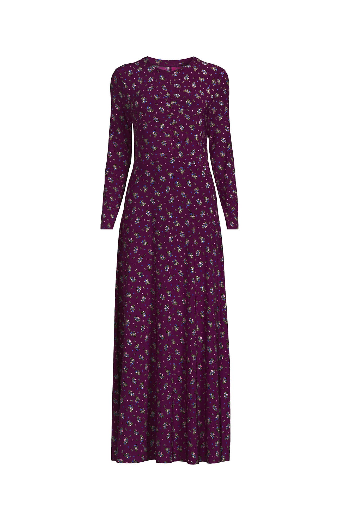 Lands' End Plus Size Silky Knit Ruched Maxi Dress (Women) | Nordstrom