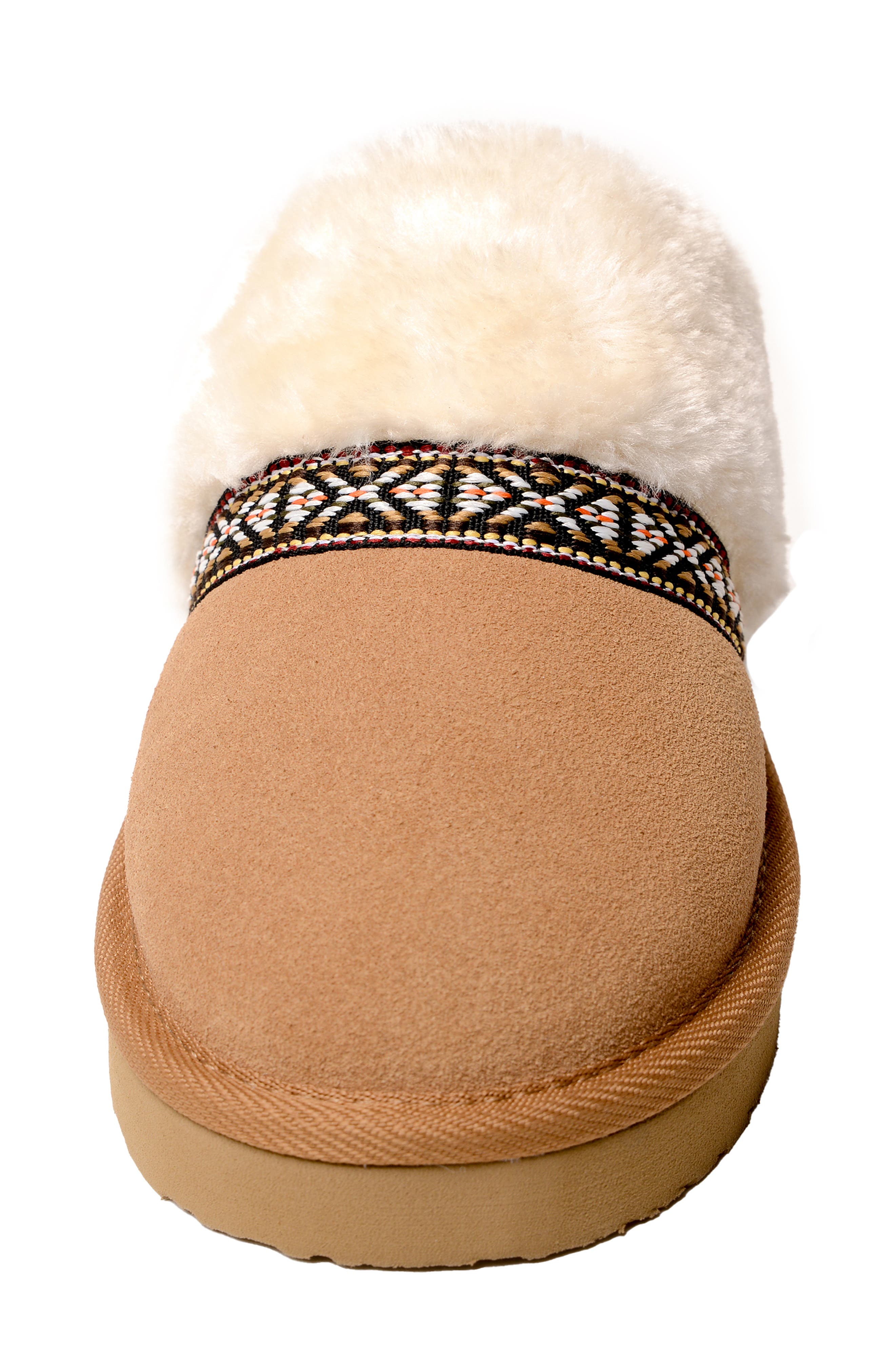 Minnetonka Corie Faux Fur Scuff Slipper, Alternate, color, Cinnamon