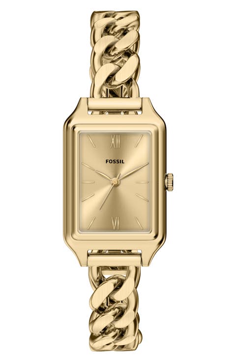 Raquel Tank Curb Chain Bracelet Watch, 23mm x 38mm