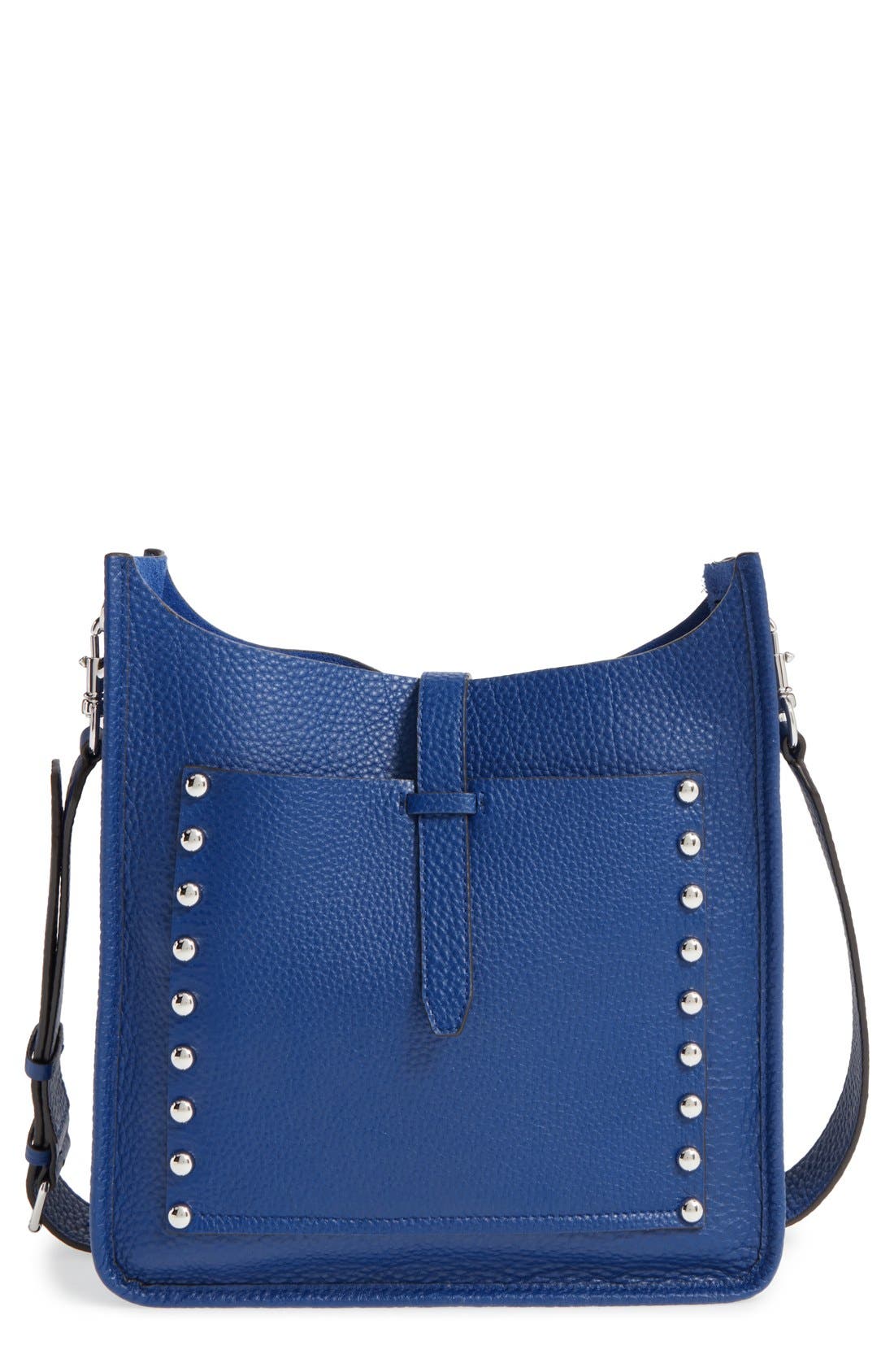 Unlined Feed Bag, Main, color, COBALT/ SILVER HRDWR