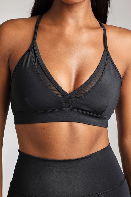 Shop Losano V Neck Mesh Panel Bra In Black