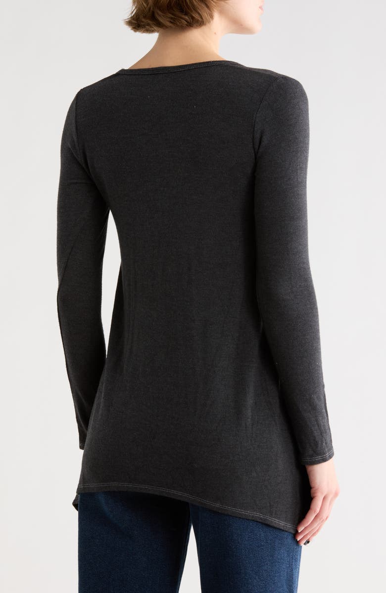 GO COUTURE Asymmetric Tunic Sweater, Alternate, color, Dark Dull Gray
