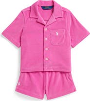 Polo Ralph Lauren Kids' French Terry Button-Up Shirt & Shorts Set
