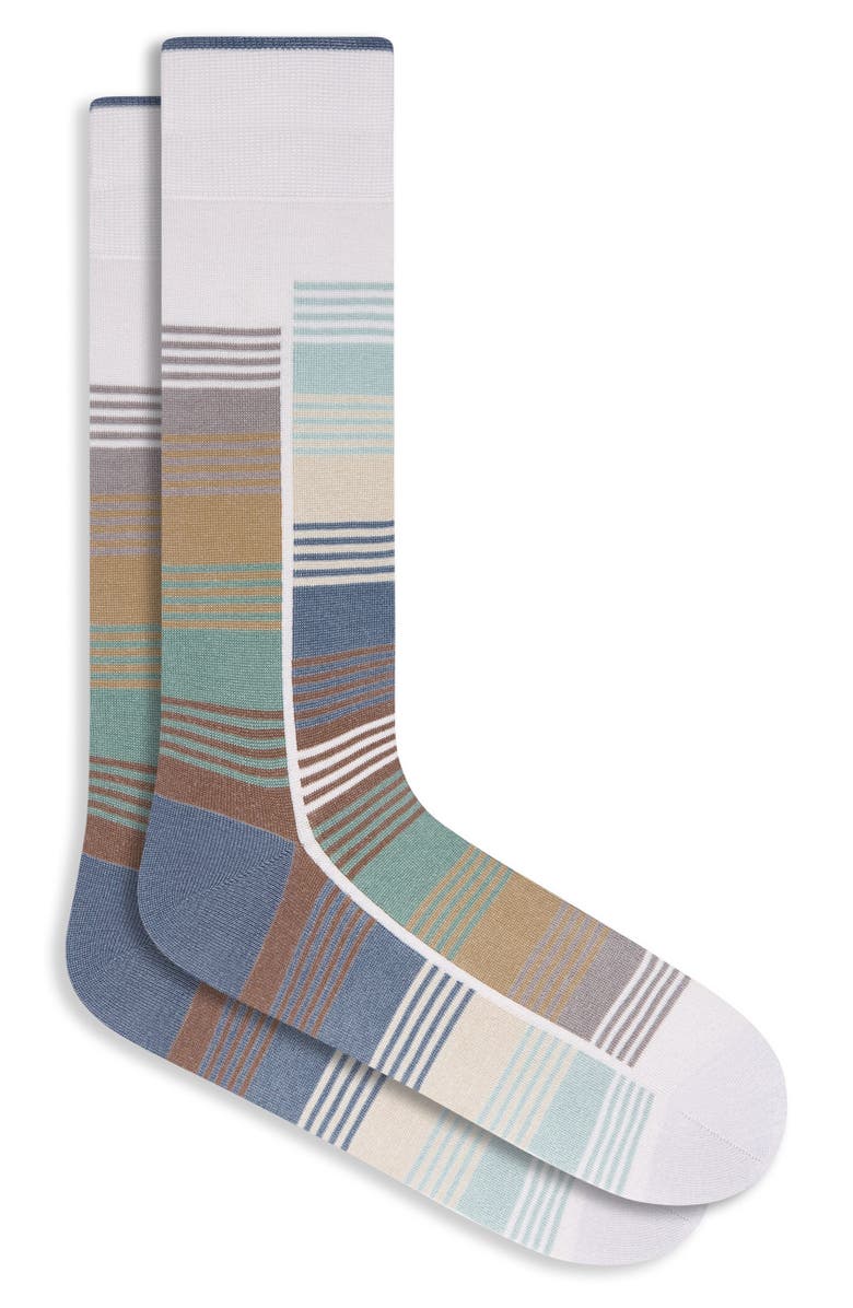 Bugatchi Geo Pattern Mercerized Cotton Blend Dress Socks, Main, color, 