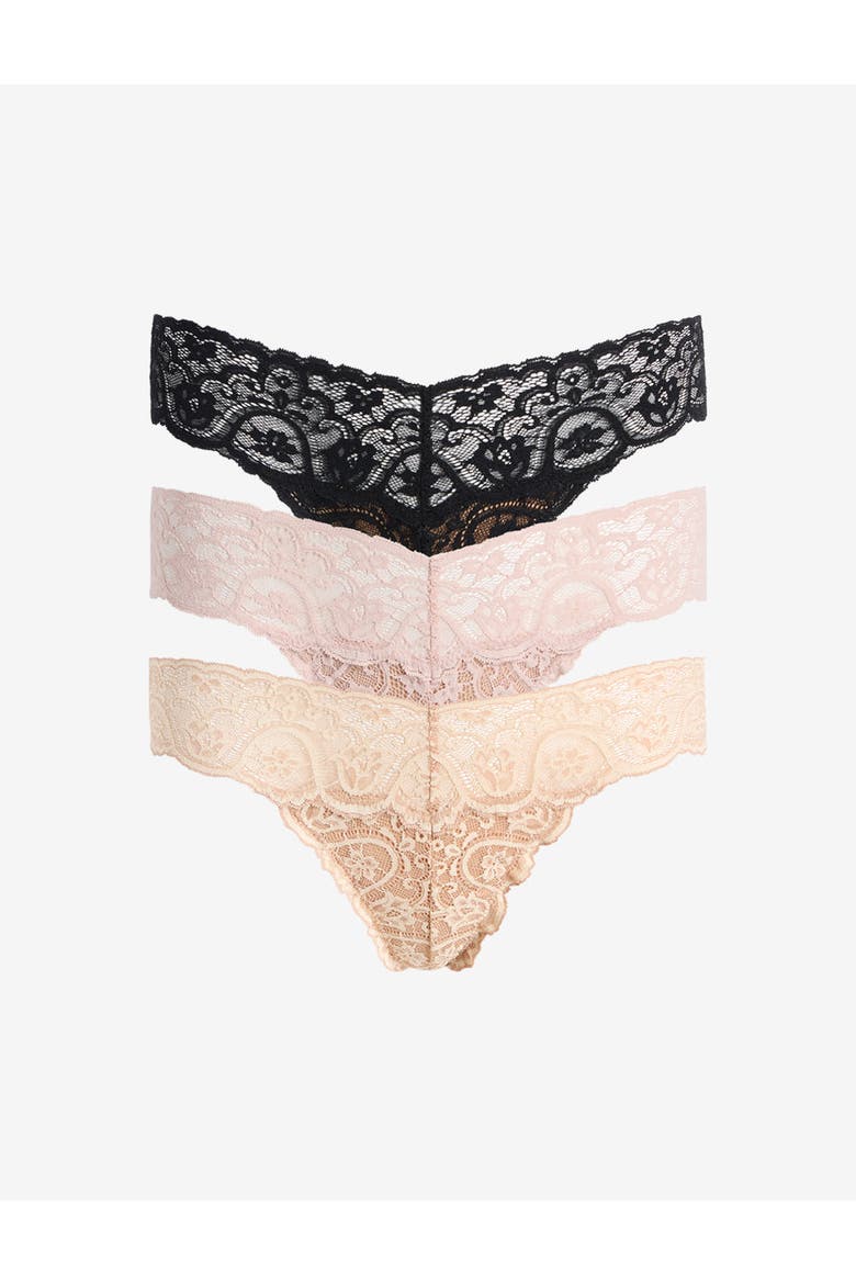 Tulip Tanga 3-Pack, Main, color, Black/Ivory/Blush