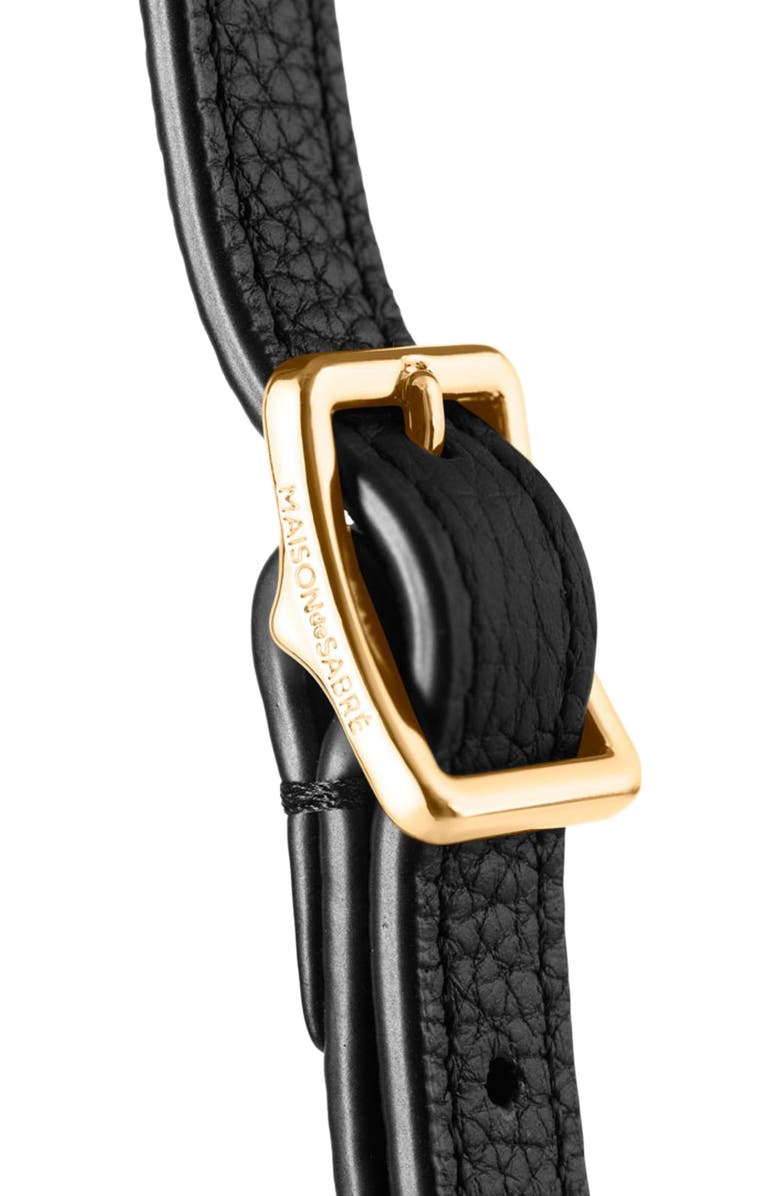 MAISON de SABRÉ Mini Leather Flap Bag, Alternate, color, Black Caviar