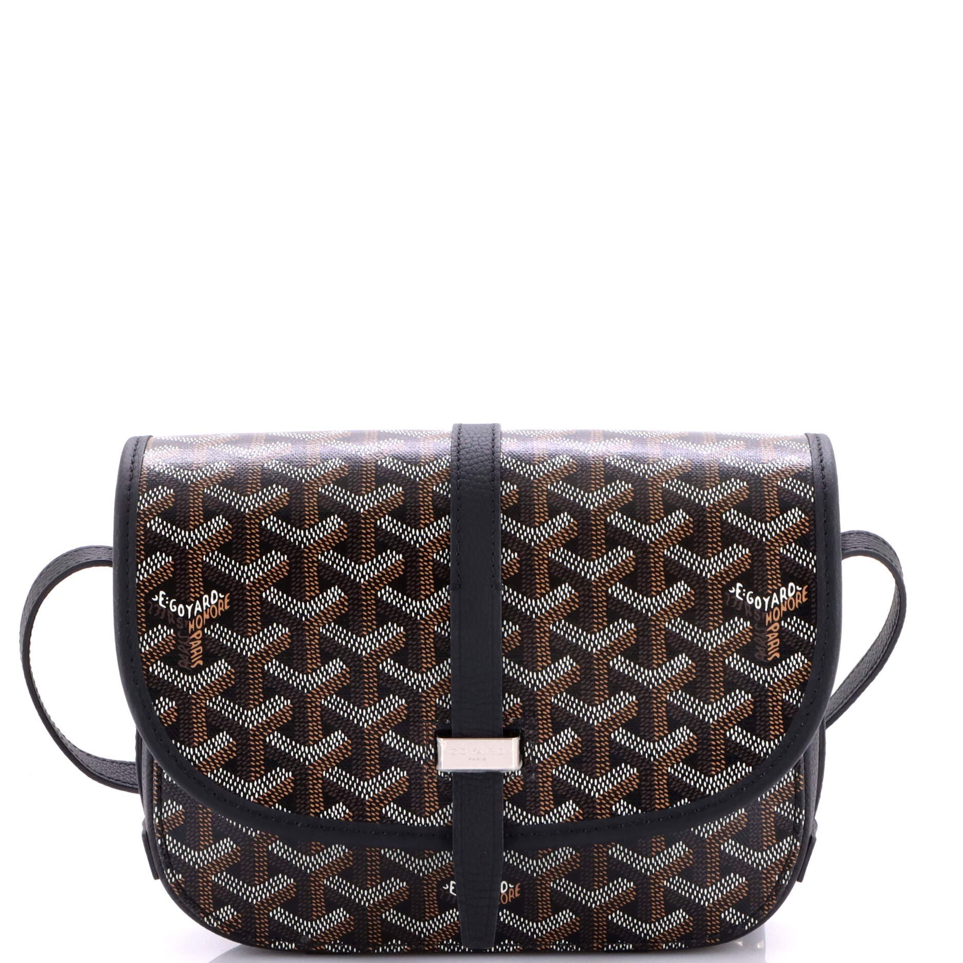 Pre-Owned Goyard Belvedere II Messenger Bag Coated Canvas PM, Main, color, Black