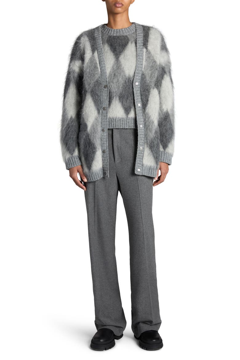 Argyle Mohair Blend Sweater, Alternate, color, LIGHT GREY