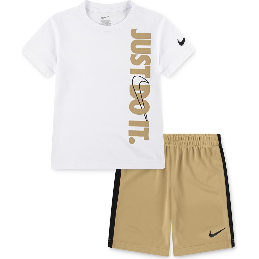 Nike 'just Do It' T-shirt & Shorts Set In Multi