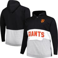 PROFILE Men's Black/White San Francisco Giants Big & Tall Fleece Half-Zip Hoodie