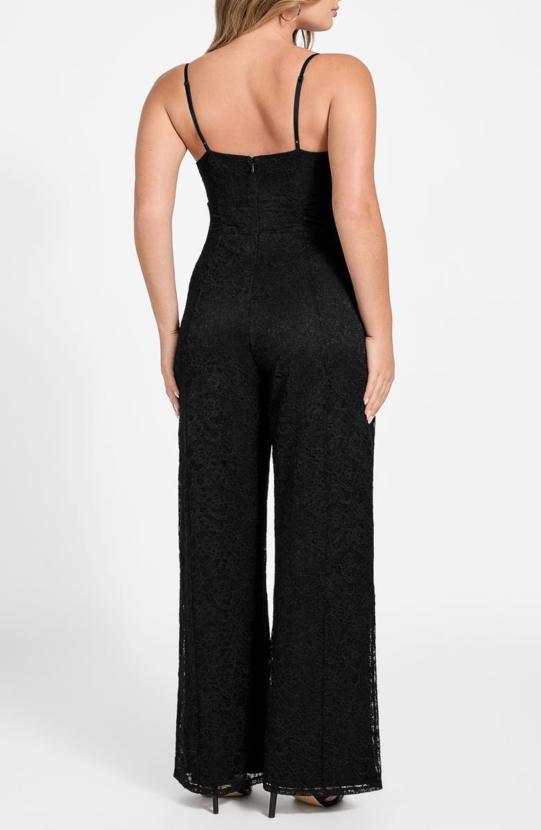 GUESS Chloe Lace Wide Leg Jumpsuit, Alternate, color, Black-Black