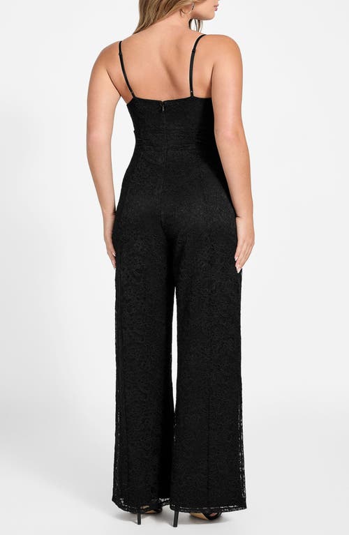 Guess Chloe Lace Wide Leg Jumpsuit In Black