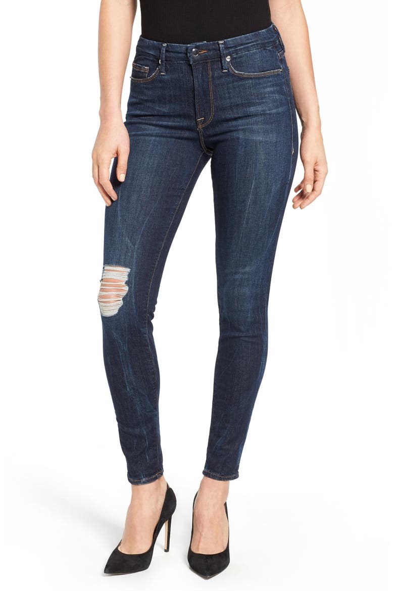 Good Legs Ripped Skinny Jeans, Main, color, BLUE 002