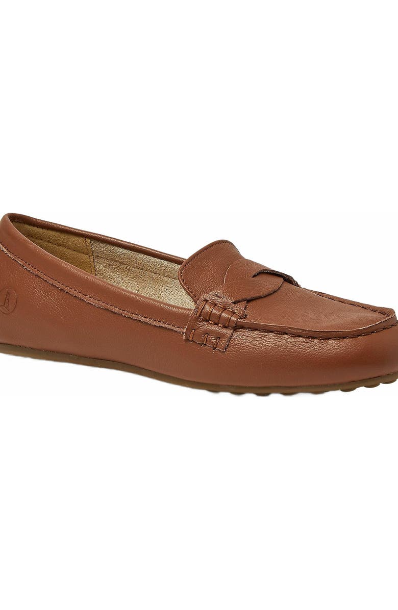 Lands' End Comfort Leather Slip On Loafer Shoes, Alternate, color, Cognac