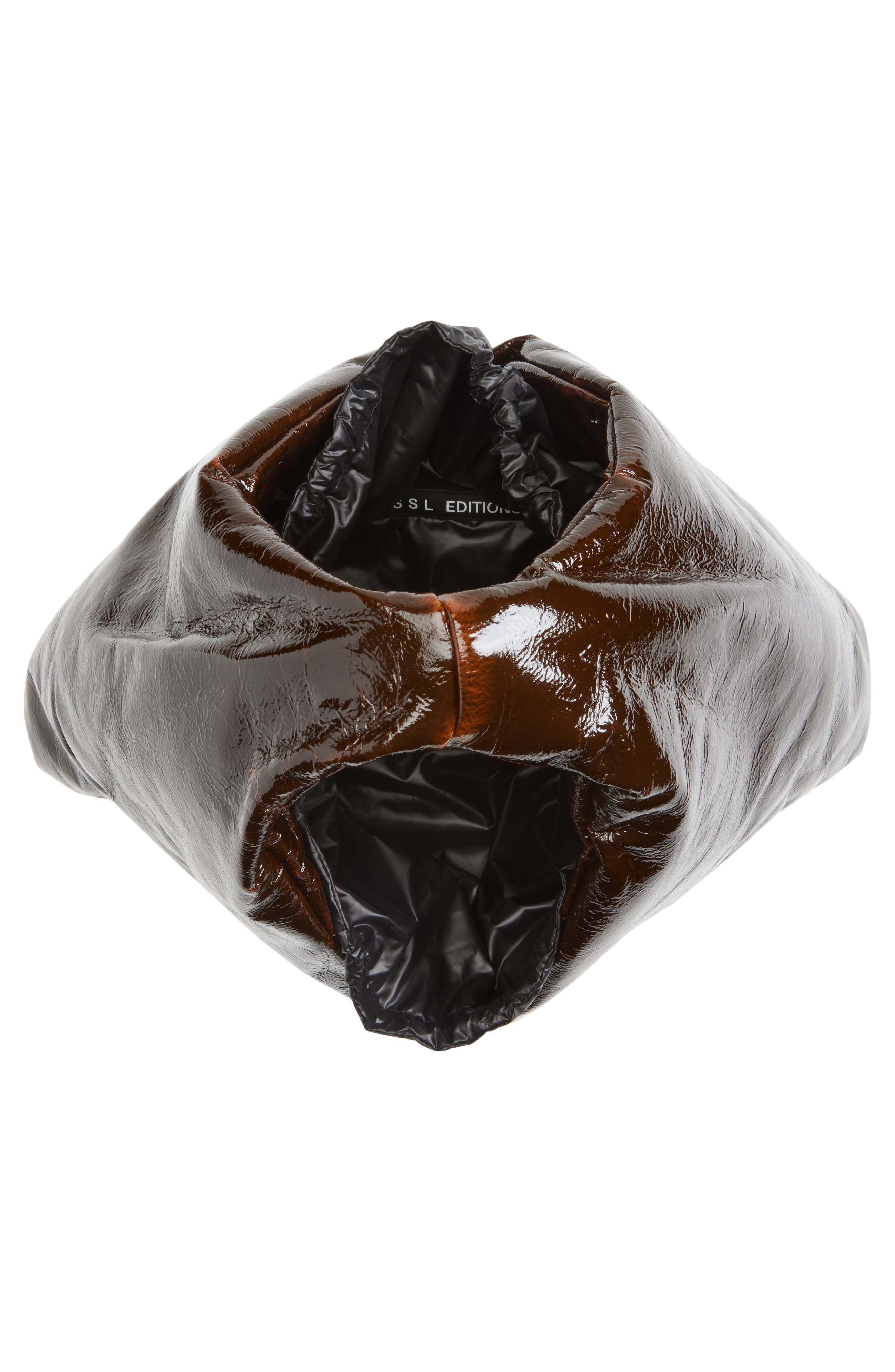 KASSL Small Anchor Lacquered Hobo Bag, Alternate, color, Honey