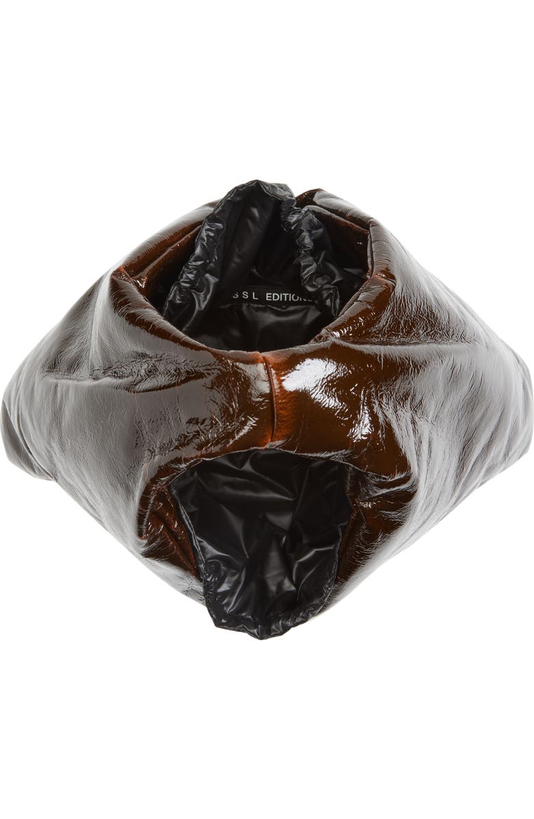 KASSL Small Anchor Lacquered Hobo Bag, Alternate, color, Honey