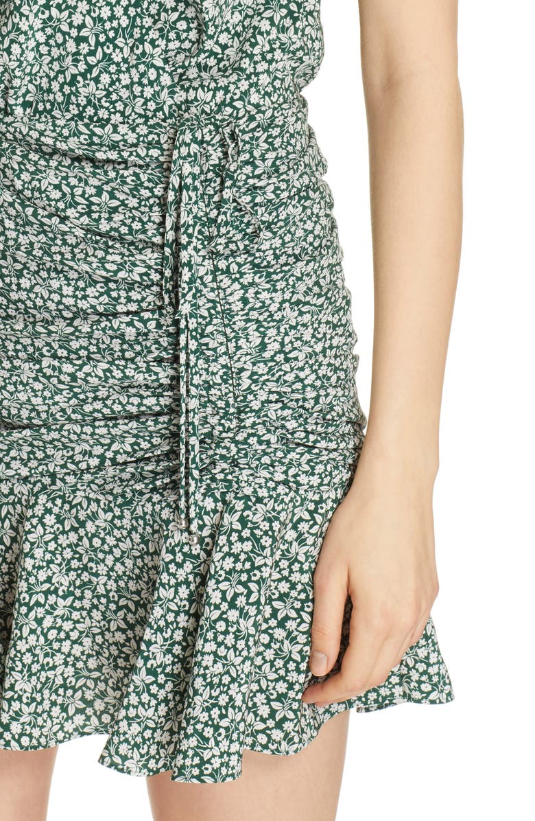 Veronica Beard Marla Tie Ruched Silk Minidress, Alternate, color,